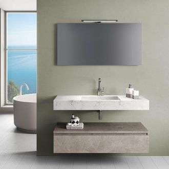TFT Home Furniture Composizione 5 pezzi YOKA marmo carrara/avana pietra