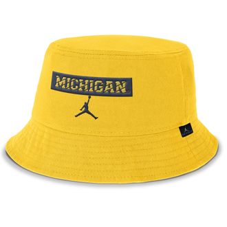 Nike Jordan Mens Michigan Apex Jordan Brand College Bucket Hat in Yellow | JC1578HMWN-F3D