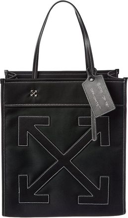 Off-white Boxy Large Leather-Trim Tote