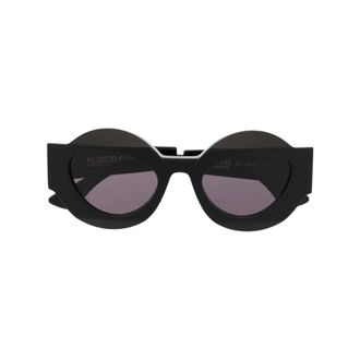 Kuboraum Sunglasses, unisex, Black, 49 MM, Round Frame Grey Tinted Sunglasses