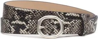 Rag & Bone Small Audrey Snake Embossed Leather Belt in Black/White Snake at Nordstrom Rack, Size Medium