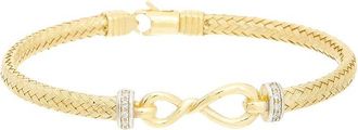 Meshmerise 0.10 Ct. Tw. Diamond 18K Gold Over Silver Bangle Bracelet