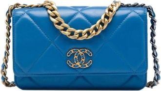 Chanel Pre-owned 19 Wallet On Chain - - Pre-owned - Donna - Blu - ONE SIZE