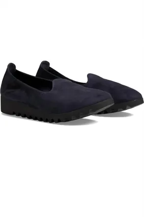 Aetrex Womens Liz Slip-On Shoe In Navy Suede