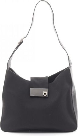 Ferragamo Canvas Leather Shoulder Bag (Pre-Owned)