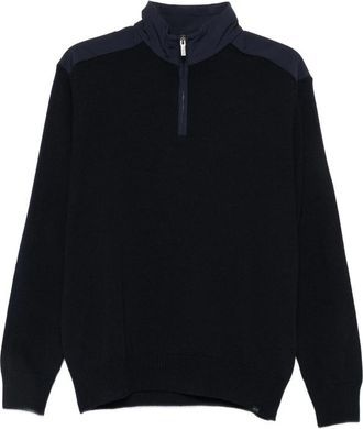 Paul & Shark Quarter-zip Panelled Sweater