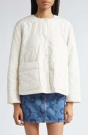 Marimekko Kapseli Piirto Unikko Quilted Jacket in White at Nordstrom Rack, Size Medium