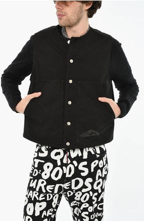 Dsquared2 Denim Vest with Logo Buttons size 48