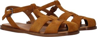 Churchs Womens Brown Leather Flat Sandals