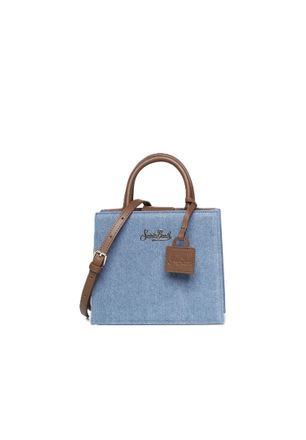 MC2 Saint Barth Structured Rectangular Handbag in Denim-Like Texture