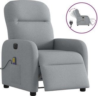 vidaXL Sill&oacute;n Reclinable De Masaje El&eacute;ctrico Tela Gris Claro Vidaxl