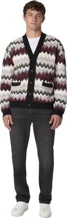 Missoni The Cardigan In Wool And Cotton With Zigzag in Beige & Burgundy at Nordstrom, Size 48 It