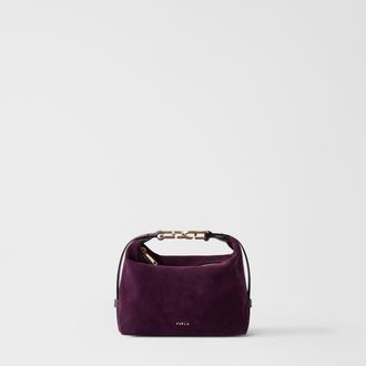Furla Tonie Borsa A Spalla Xl Toni Winter Bloom Viola Camoscio Donna