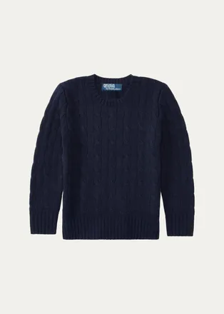 Ralph Lauren Boys The Iconic Cable-Knit Cashmere Sweater, Size 2-7