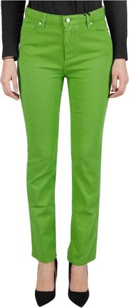 Kiton Jeans Regular Solid 100% Handmade - Dames - Slim Fit Jeans - Groen - S - Katoen - Jeans