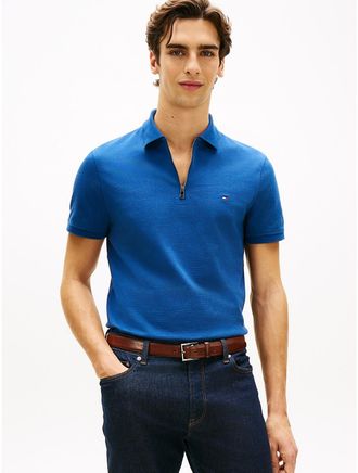 Tommy Hilfiger Mens TH Performance Lightweight Mesh Polo - Blue - XL