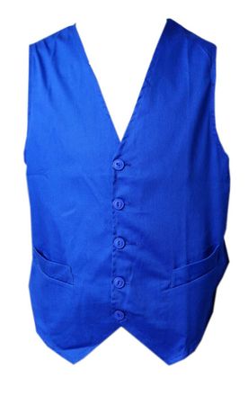 Black Pepper Hospitality Style Plain Waist Coat for Waiters, Bar Staff, Fancy Dress Party, Royal Blue, 2XL