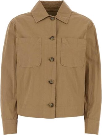 Woolrich Cotton Shirt - Dames - Casual Overhemden - Bruin - M - Katoen - Overhemden