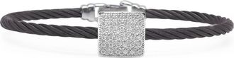 Al&oacute;r Womens Square Disc Diamond Bangle In Black