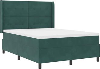 vidaXL Cama Tipo Box Spring Con Cabecera Verde 140 X 190 Cm Terciopelo Vidaxl