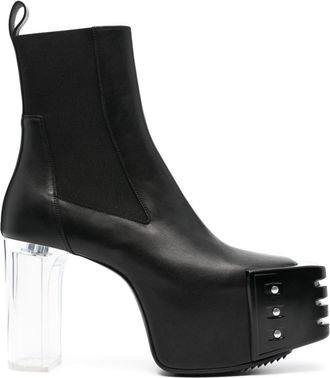 Rick Owens 120mm Grilled Kiss 45 boots - men - Fabric/Calf Leather/Fabric/Calf Leather/Calf Leather/Rubber - 45 - Black