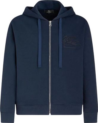 Etro Elegante blauwe sweatshirt met ritssluiting - Heren - Vesten met rits - Blauw - M - Katoen - Hoodies & sweatvesten