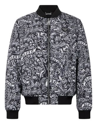 Philipp Plein Nylon Bomber All-Over Tattoo
