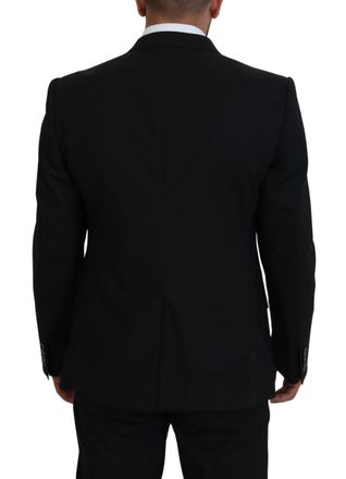 Dolce & Gabbana Mens Black Wool Stretch Slim Fit Jacket Blazer Clothing