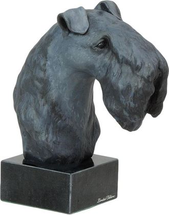 OEM Kerry Blue Terrier, Irish Blue Terrier - Estatuilla Pintada, Figura, Realizada Por El Artista, Marca Art-dog