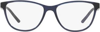 A|X Armani Exchange 53mm Reading Glasses in Transparent Blue at Nordstrom