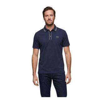 Guess Polo Shirts, male, Blue, Size: 2XL Short Sleeve Polo Shirt with Button Fastening