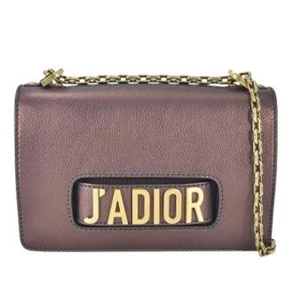 Dior Pre-owned JAdior Chain Flap - Dames - Pre-owned - Paars - Maat: ONE Size Leer