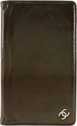 Chanel Bronze Leather Long Wallet (Bi-Fold) (Pre-Owned)