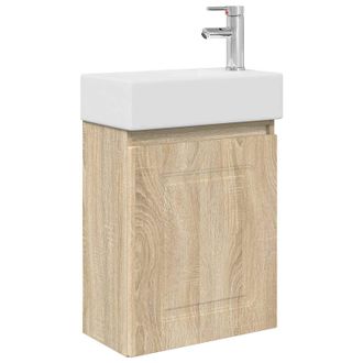 vidaXL M&oacute;dulo De Ba&ntilde;o Con Grifer&iacute;a Roble Sonoma 45,5 X 22,5 X 84 Cm Vidaxl