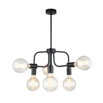 Netlighting Industrial & Retro Hanging Pendant Black 6 Light E27