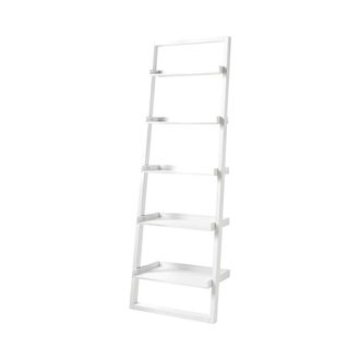 Oresteluchetta Librer&iacute;a De Pared Blanca Moderna En Forma De Escalera Con 5 Estantes H193cm Peoria
