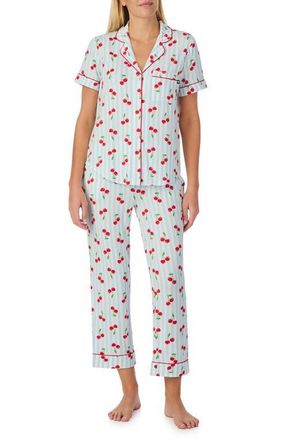 Kate Spade New York print crop pajamas in Blue Multi at Nordstrom, Size X-Small