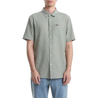 Volcom Bankstone II Short Sleeve Button-Up Shirt in Brolive at Nordstrom, Size X-Large