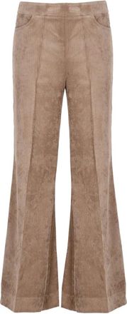 D.exterior Pantalones de pana anchos - Trousers - Mujer - Marr&oacute;n - 2XS