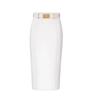 Elisabetta Franchi Pencil Skirts, female, White, Size: M Midi Skirt