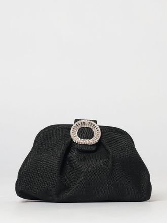 Twentyfourhaitch Clutch Bakios in rafia con fibbia gioiello
