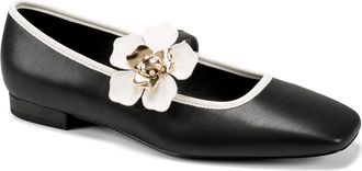 Karl Lagerfeld Sidra Mary Jane Flat in Black/cream at Nordstrom, Size 7.5