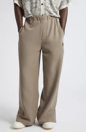 Amiri Logo Patch Stretch Cady Track Pants in Dark Sand at Nordstrom, Size Xx-Large