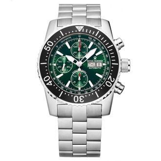 Revue Thommen Diver Chronograph Automatic Green Dial Mens Watch 17030.6122
