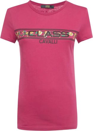 Cavalli T-shirt con logo - Rosa