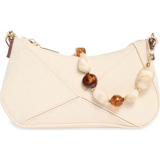 Steve Madden Blythe Beaded Crossbody Bag in Natural Canvas at Nordstrom Rack