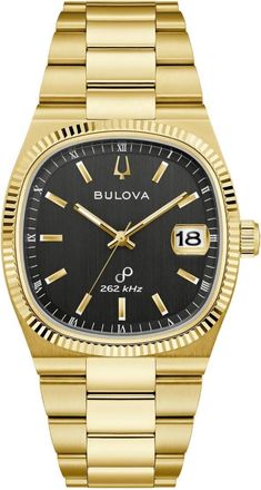 Bulova Super Seville Quartz Black Dial Mens Watch 97B246