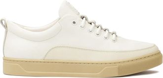 Kazar Witte leren sneakers op een beige zool - Heren - Sneakers - Wit - 40 EU - Leer - Schoenen