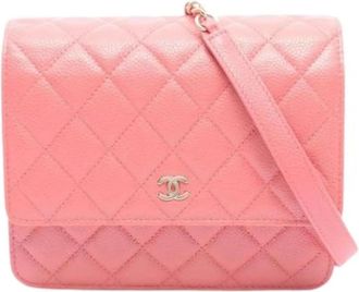 Chanel Pre-owned Matelasse A84310 Handtas - Dames - Vintage Schoudertas - Roze - ONE Size - Leer - Vintage
