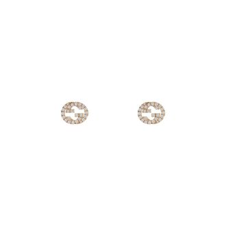 Gucci Ybd 729408001 - Oorbellen in 18kt roze goud en diamanten - Dames - Oorbellen - Geel - ONE Size - Accessoires
